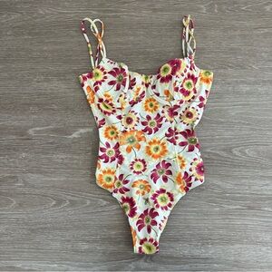 Salvatore Ferragamo Vintage Floral One Piece Swimsuit